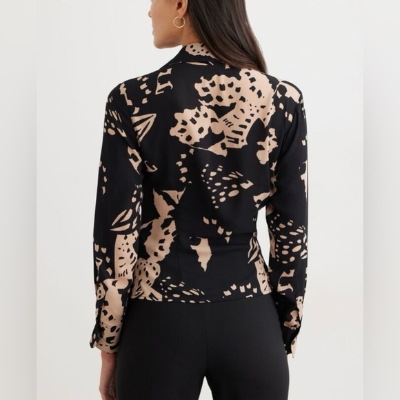 DYNAMITE | Deep V-Neck Blouse - Picture 2 of 16